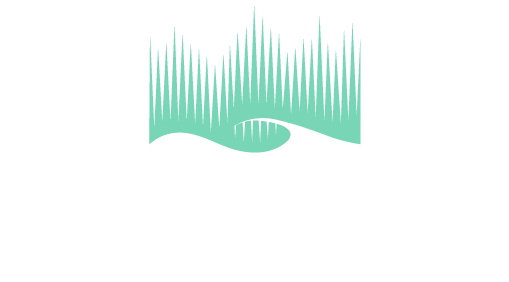 Aurora Borealis logo on blue